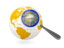 Flag of state of New Hampshire. Magnified flag with globe. Download icon