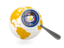 Flag of state of Utah. Magnified flag with globe. Download icon