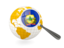 Flag of state of Vermont. Magnified flag with globe. Download icon
