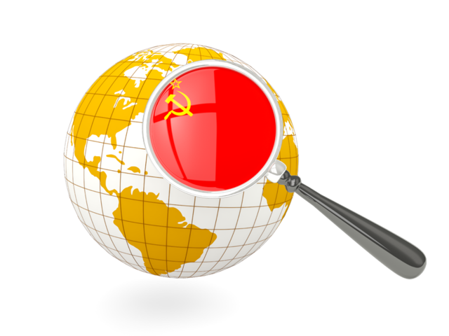 Magnified flag with globe. Download flag icon of Soviet Union at PNG format