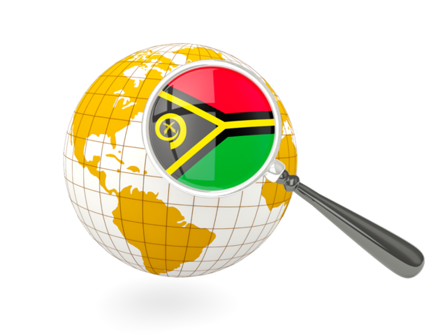 Magnified flag with globe. Download flag icon of Vanuatu at PNG format