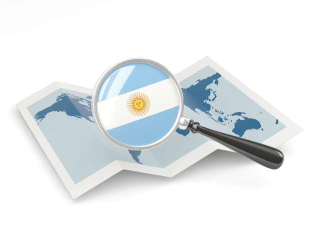 Magnified flag with map. Download flag icon of Argentina at PNG format