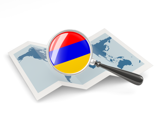 Magnified flag with map. Download flag icon of Armenia at PNG format