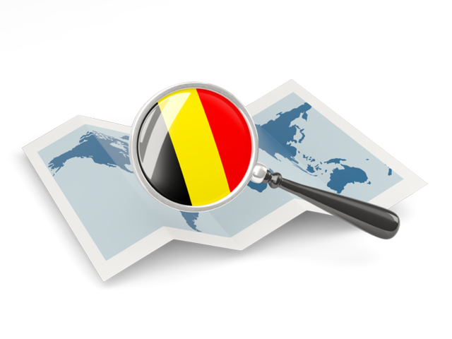 Magnified flag with map. Download flag icon of Belgium at PNG format