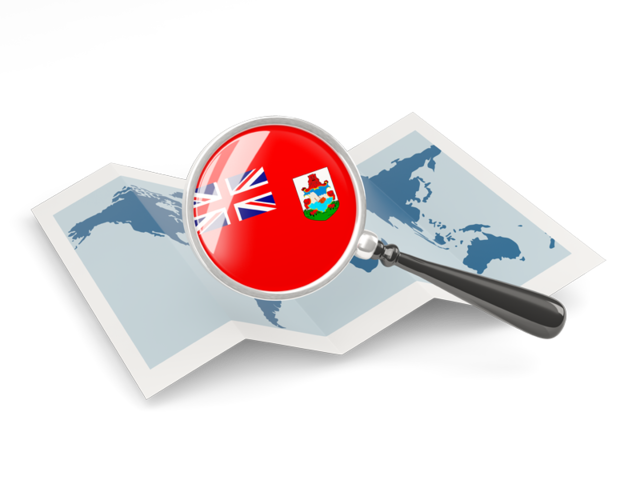 Magnified flag with map. Download flag icon of Bermuda at PNG format
