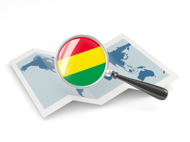 Magnified flag with map. Download flag icon of Bolivia at PNG format