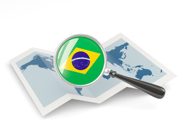 Magnified flag with map. Download flag icon of Brazil at PNG format