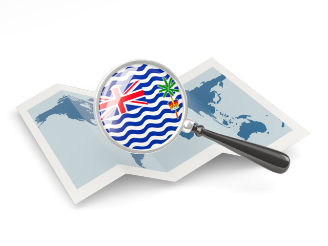 Magnified flag with map. Download flag icon of British Indian Ocean Territory at PNG format