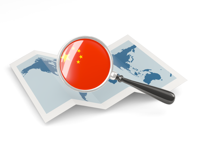 Magnified flag with map. Download flag icon of China at PNG format