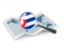 Cuba. Magnified flag with map. Download icon.