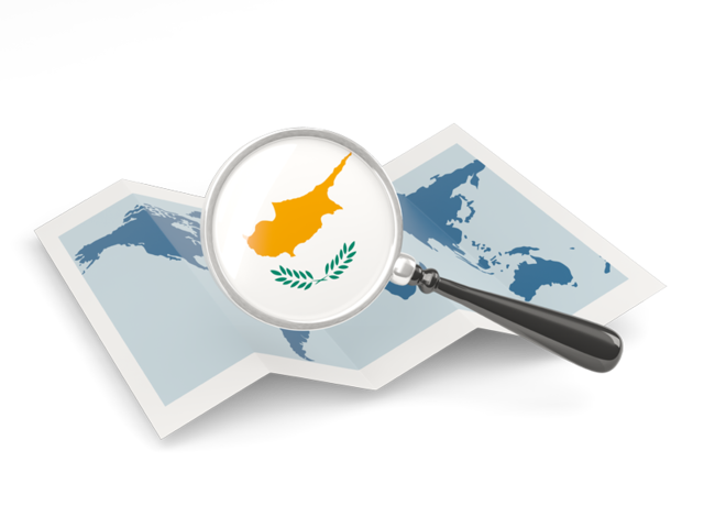 Magnified flag with map. Download flag icon of Cyprus at PNG format