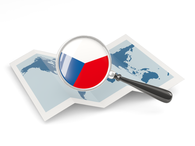 Magnified flag with map. Download flag icon of Czech Republic at PNG format