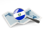 El Salvador. Magnified flag with map. Download icon.