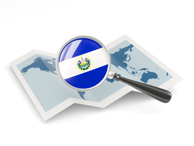 Magnified flag with map. Download flag icon of El Salvador at PNG format