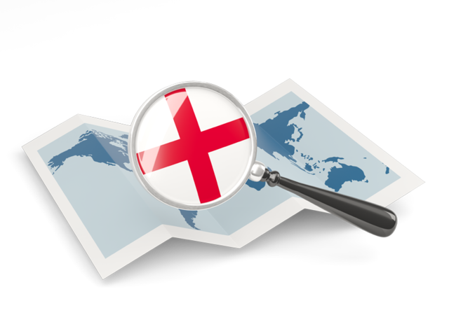 Magnified flag with map. Download flag icon of England at PNG format