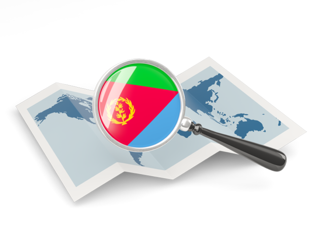 Magnified flag with map. Download flag icon of Eritrea at PNG format