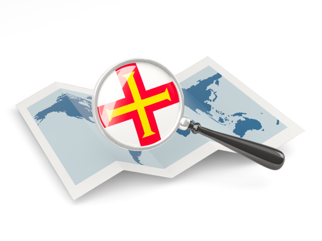 Magnified flag with map. Download flag icon of Guernsey at PNG format