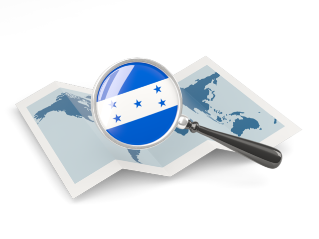 Magnified flag with map. Download flag icon of Honduras at PNG format