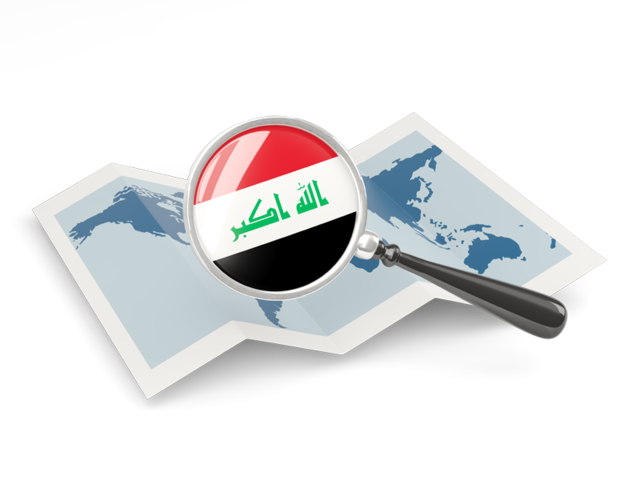 Magnified flag with map. Download flag icon of Iraq at PNG format