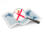 Jersey. Magnified flag with map. Download icon.