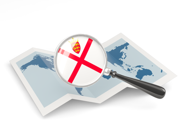 Magnified flag with map. Download flag icon of Jersey at PNG format