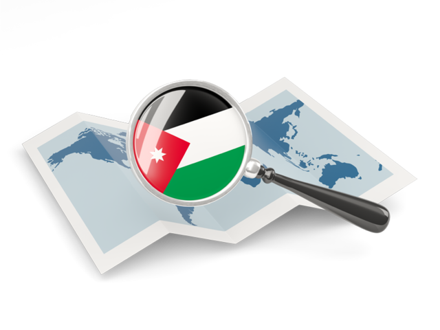 Magnified flag with map. Download flag icon of Jordan at PNG format