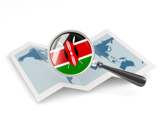 Magnified flag with map. Download flag icon of Kenya at PNG format