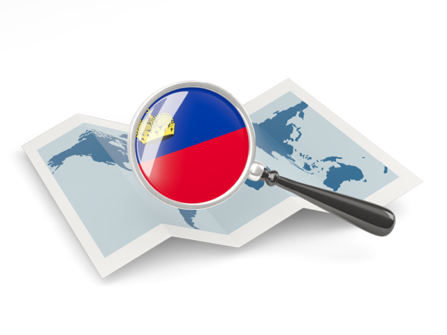 Magnified flag with map. Download flag icon of Liechtenstein at PNG format