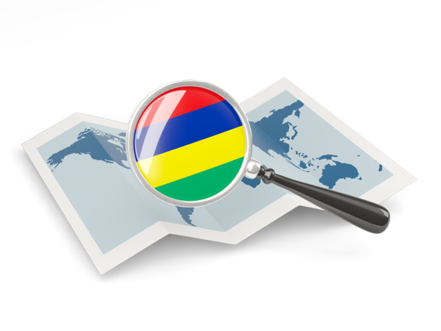Magnified flag with map. Download flag icon of Mauritius at PNG format