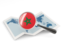 Morocco. Magnified flag with map. Download icon.