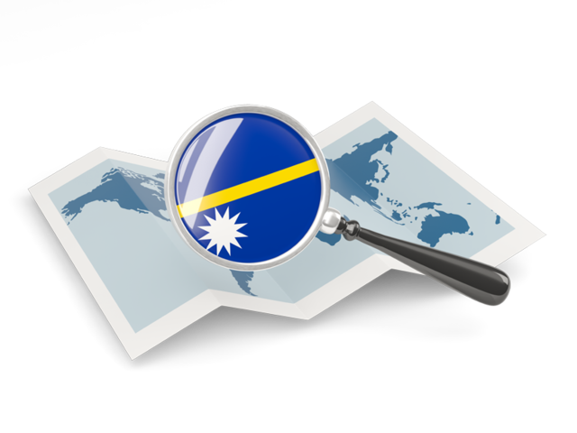 Magnified flag with map. Download flag icon of Nauru at PNG format