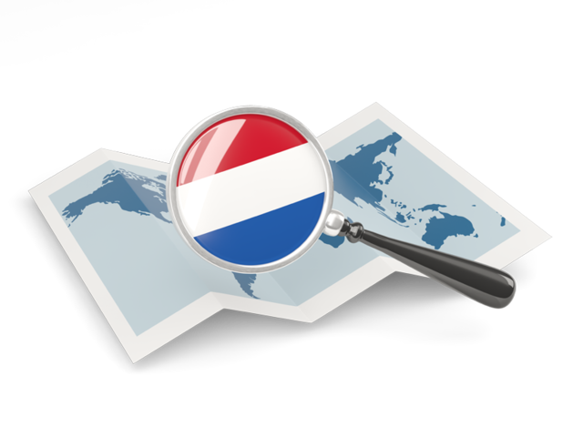 Magnified flag with map. Download flag icon of Netherlands at PNG format