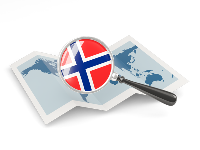 Magnified flag with map. Download flag icon of Norway at PNG format