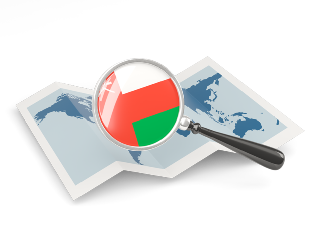 Magnified flag with map. Download flag icon of Oman at PNG format