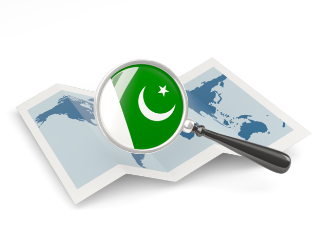 Magnified flag with map. Download flag icon of Pakistan at PNG format