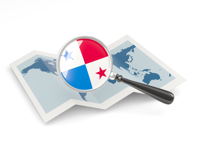 Magnified flag with map. Download flag icon of Panama at PNG format