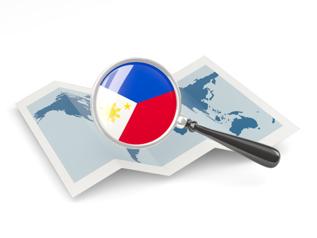 Magnified flag with map. Download flag icon of Philippines at PNG format