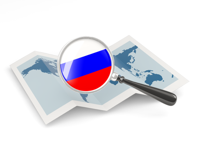 Magnified flag with map. Download flag icon of Russia at PNG format