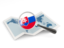 Slovakia. Magnified flag with map. Download icon.