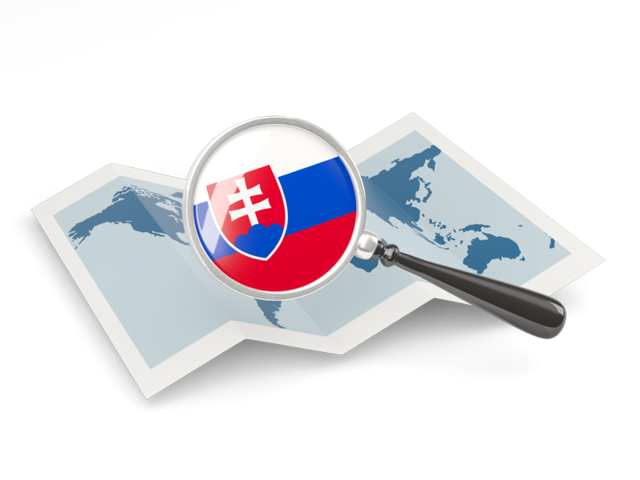 Magnified flag with map. Download flag icon of Slovakia at PNG format