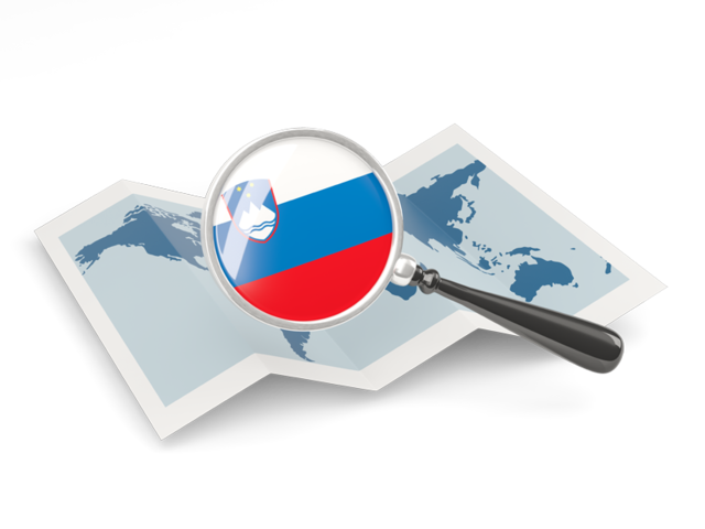Magnified flag with map. Download flag icon of Slovenia at PNG format
