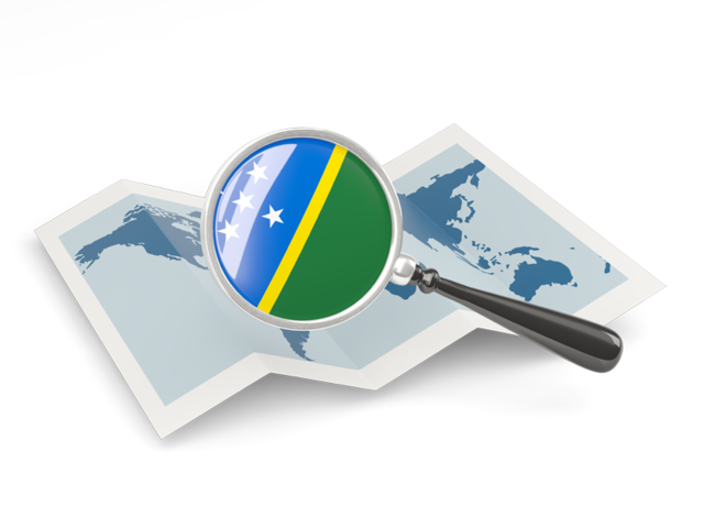 Magnified flag with map. Download flag icon of Solomon Islands at PNG format