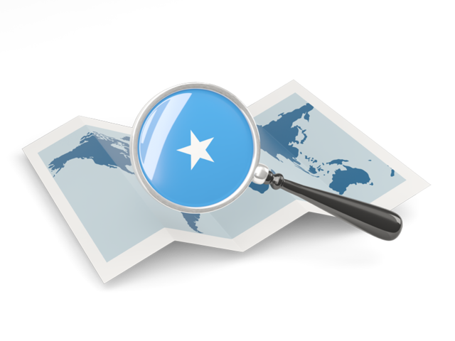 Magnified flag with map. Download flag icon of Somalia at PNG format