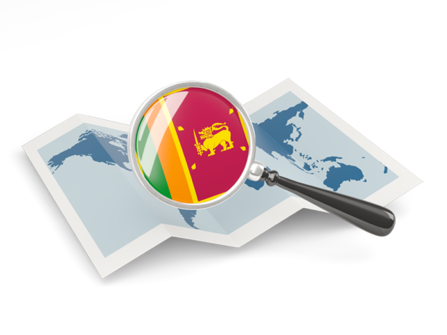 Magnified flag with map. Download flag icon of Sri Lanka at PNG format