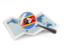 Swaziland. Magnified flag with map. Download icon.