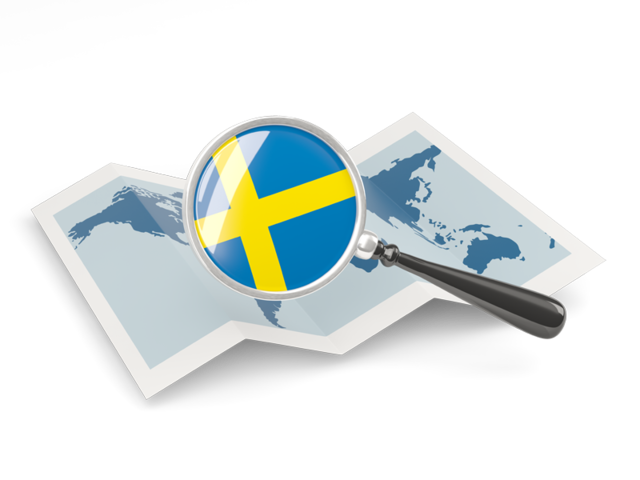 Magnified flag with map. Download flag icon of Sweden at PNG format