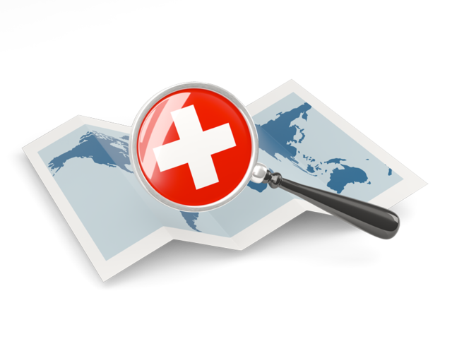 Magnified flag with map. Download flag icon of Switzerland at PNG format