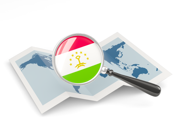 Magnified flag with map. Download flag icon of Tajikistan at PNG format