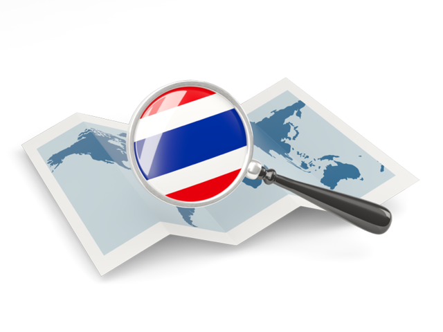 Magnified flag with map. Download flag icon of Thailand at PNG format
