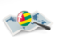 Togo. Magnified flag with map. Download icon.